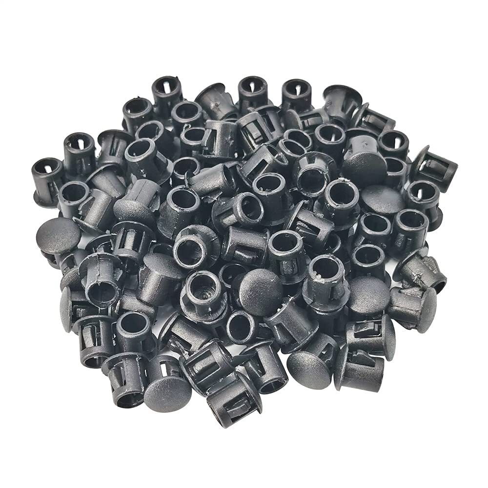 100 Pcs 1/4 Inch Plastic Hole Plugs Flush Type Hole Plug Snap In End Cap