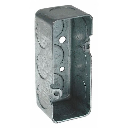Raco 640 Electrical Box, 1 Gang, Galvanized Steel, Handy Box Type, Rectangular
