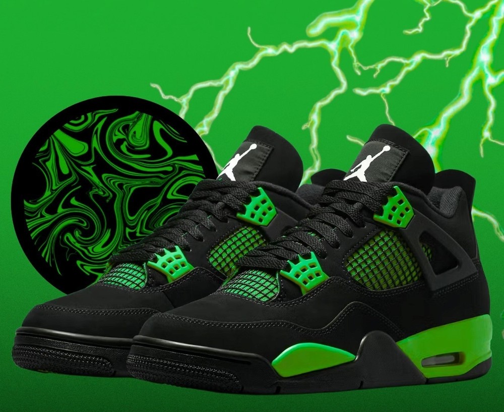 Size US 7-12 Jordan 4 Green Thunder (MEN)