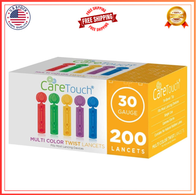 Lancets for Diabetes Testing - Multicolored - 200 Count