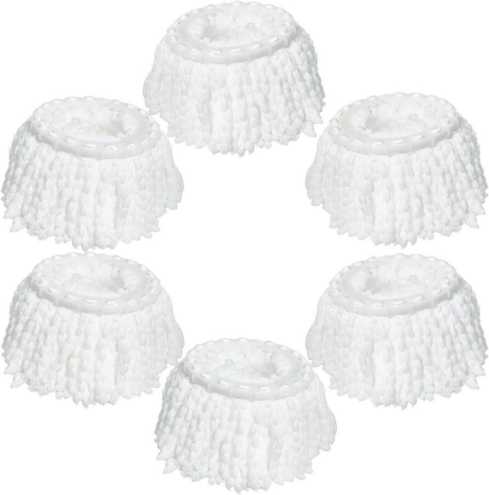 6 Pack Mop Heads Replacements, Compatible with Funclean Spin Mop & Mop Bucke...