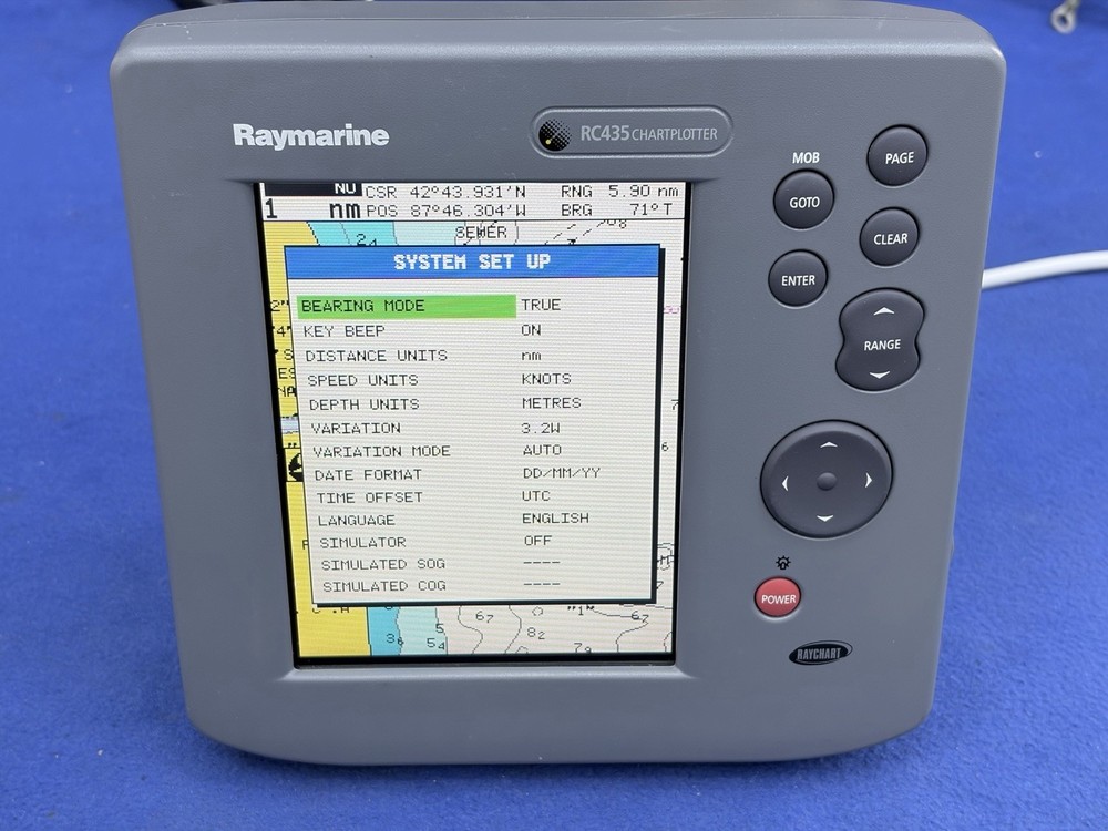 Raymarine RC435 GPS Chartplotter Display ONLY; Fully Tested & Working