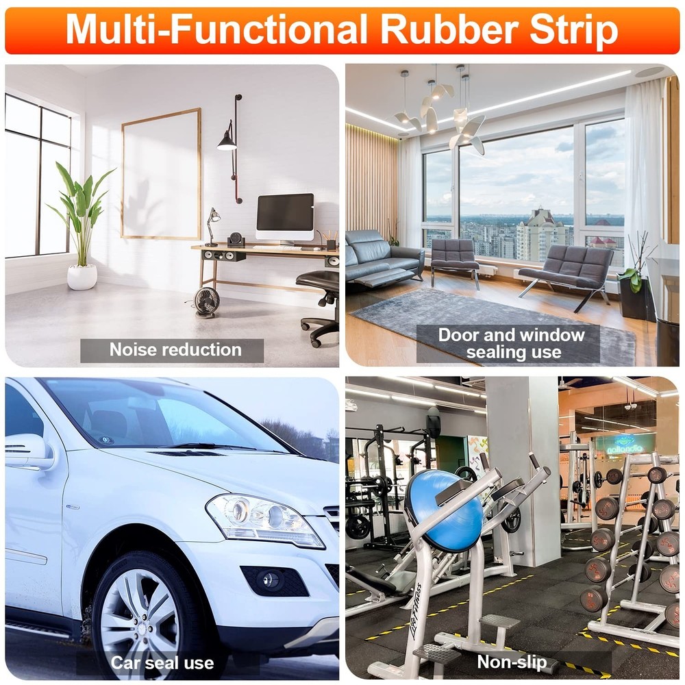 Adhesive Rubber Strips Neoprene Rubber Sheet, Solid Sheets Rolls for Pads, Cr...