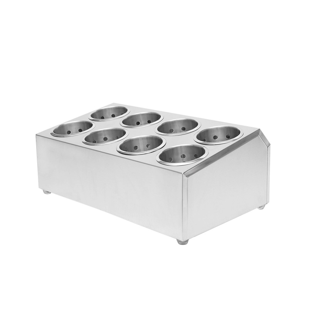 8 Compartment Stainless Steel Flatware Holder for Efficient Storage
