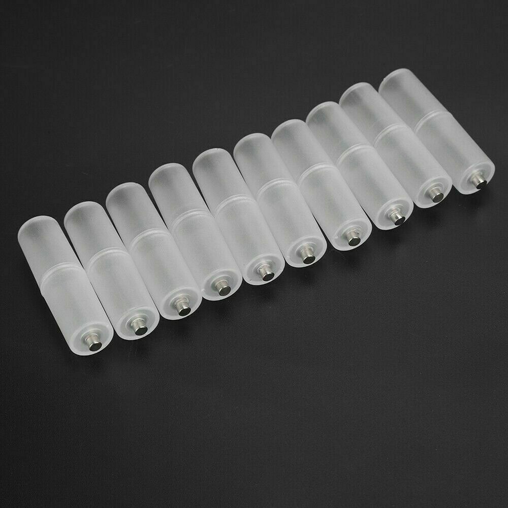 10Pcs AAA to AA Size Cell Battery Converter Adapter Batteries Holder Case Switch