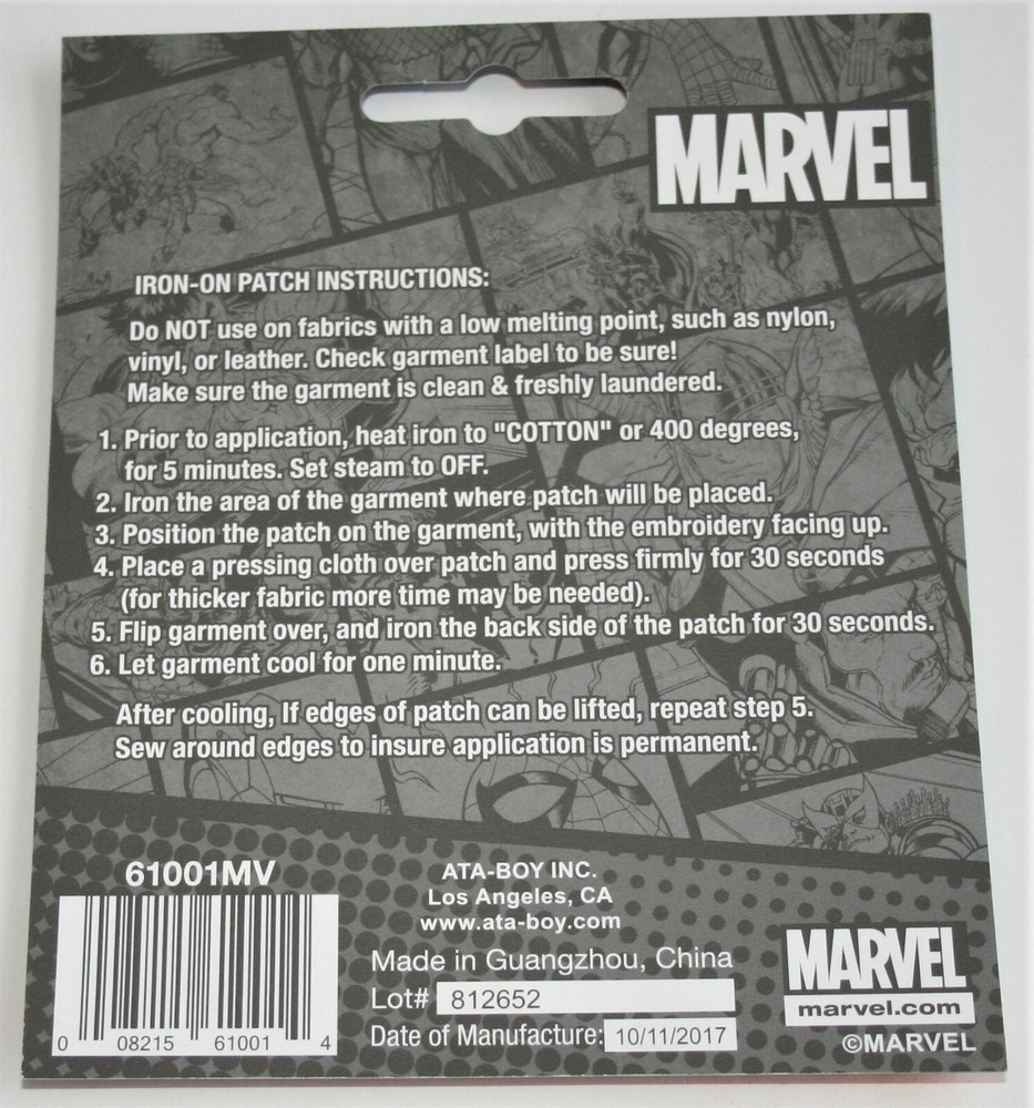 Official Marvel Comics Shield Iron-On Cloth Jacket Patch New in Package