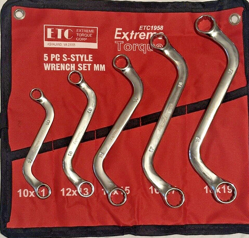 6 Wrench Set SAE Metric C Half Moon S Starter Obstruction Deep Double Box Offset
