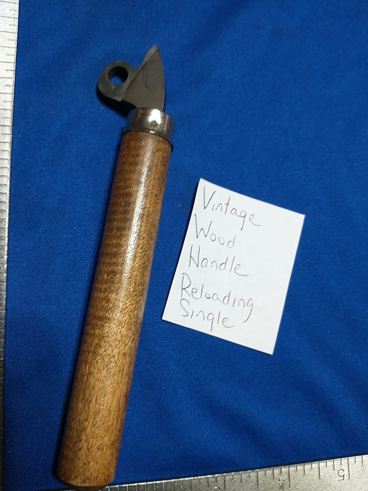 VINTAGE WOOD HANDLE RELOADING? SINGLE HANDLE 6 1/4"