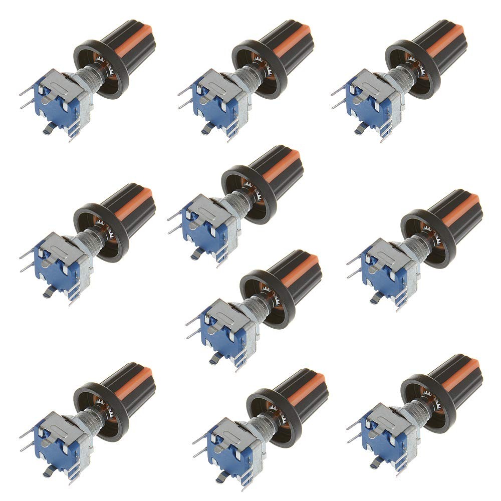 10pcs 20mm 360° Rotary Encoder EC11 Digital Potentiometer Push Button US