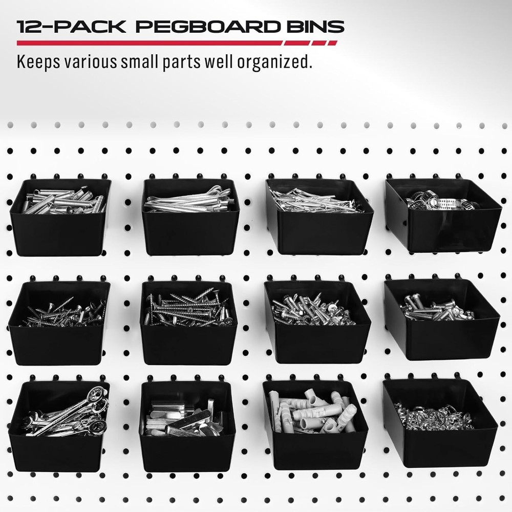 Pegboard Organizer Peg Board Hooks: 300-Piece Hooks for Tool Assortment Black