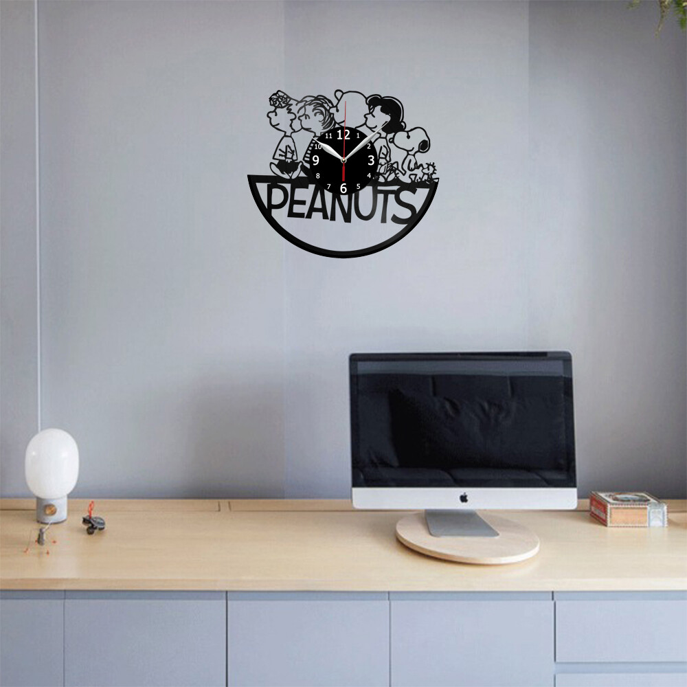 Peanuts Vinyl Record Wall Clock Decor Handmade 5721