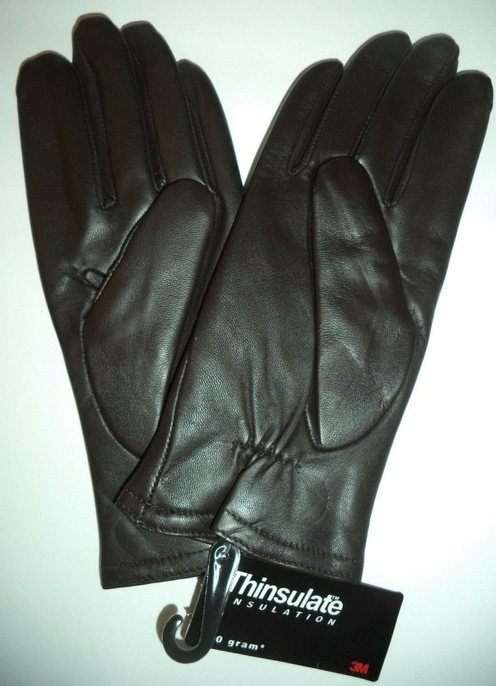 Ladies Leather Thinsulate Gloves*,Brown , Large