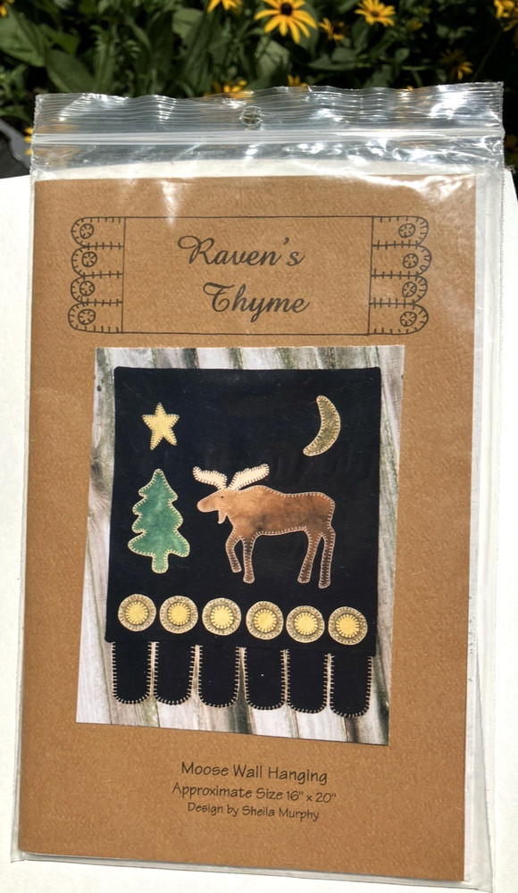 Raven's Thyme Moose Wall Hanging Pattern 16”x20” UNCUT