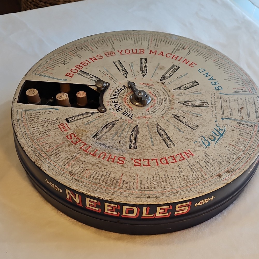 The Boye Needle Co. Needle, Shuttle & Bobbin Chart