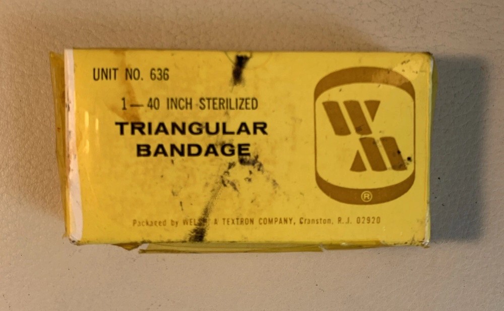 WWII MSCO Eye Dressing Packet, 2 Bandage Compress, Triangular & Adhesive Bandage