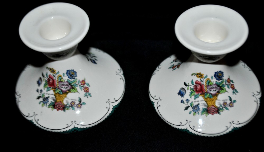 RARE Spode ANDOVER Candlesticks - Set of 2