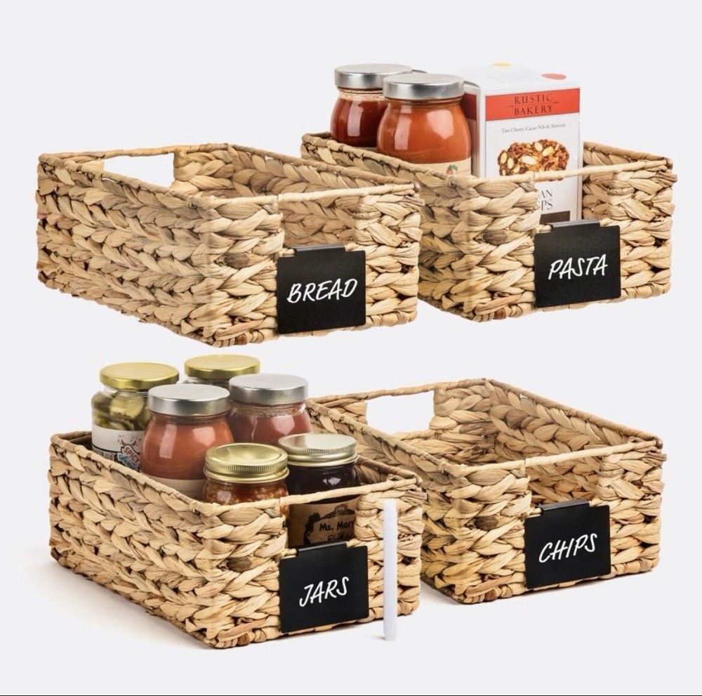 4 Water Hycanith Basket With Clip Board And a Marker  (size 12*9*5)