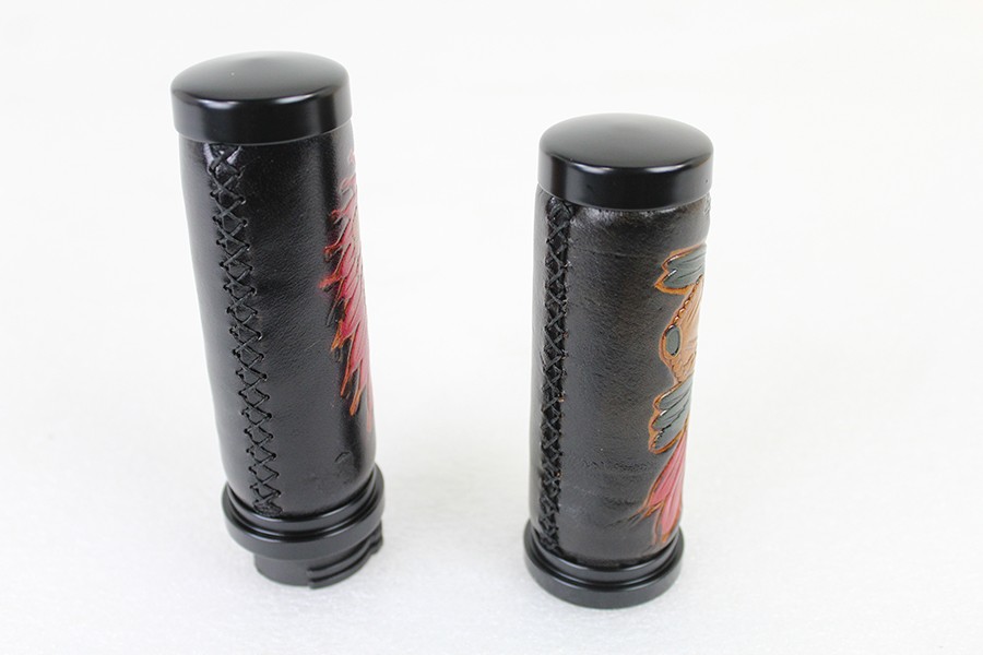Indian Grip Set with Black Ends for Harley-Davidson