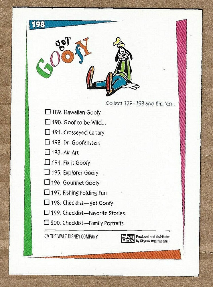 Disney Series 2 Singles (1992 Sky Box)