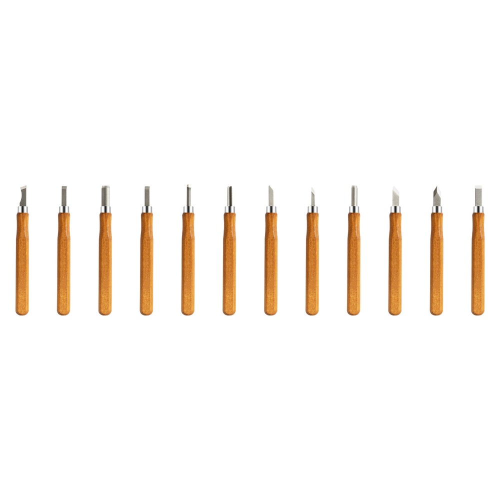 12-Piece Wood Carving Tools Kit Hand Chisel Tool Set Woodworking Gouges Steel