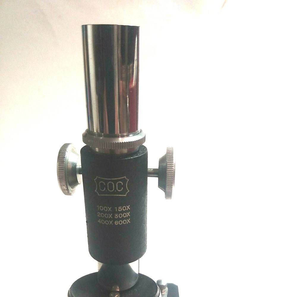 Vintage C.O.C Microscope In Original Box, Used, Incomplete, Display Piece