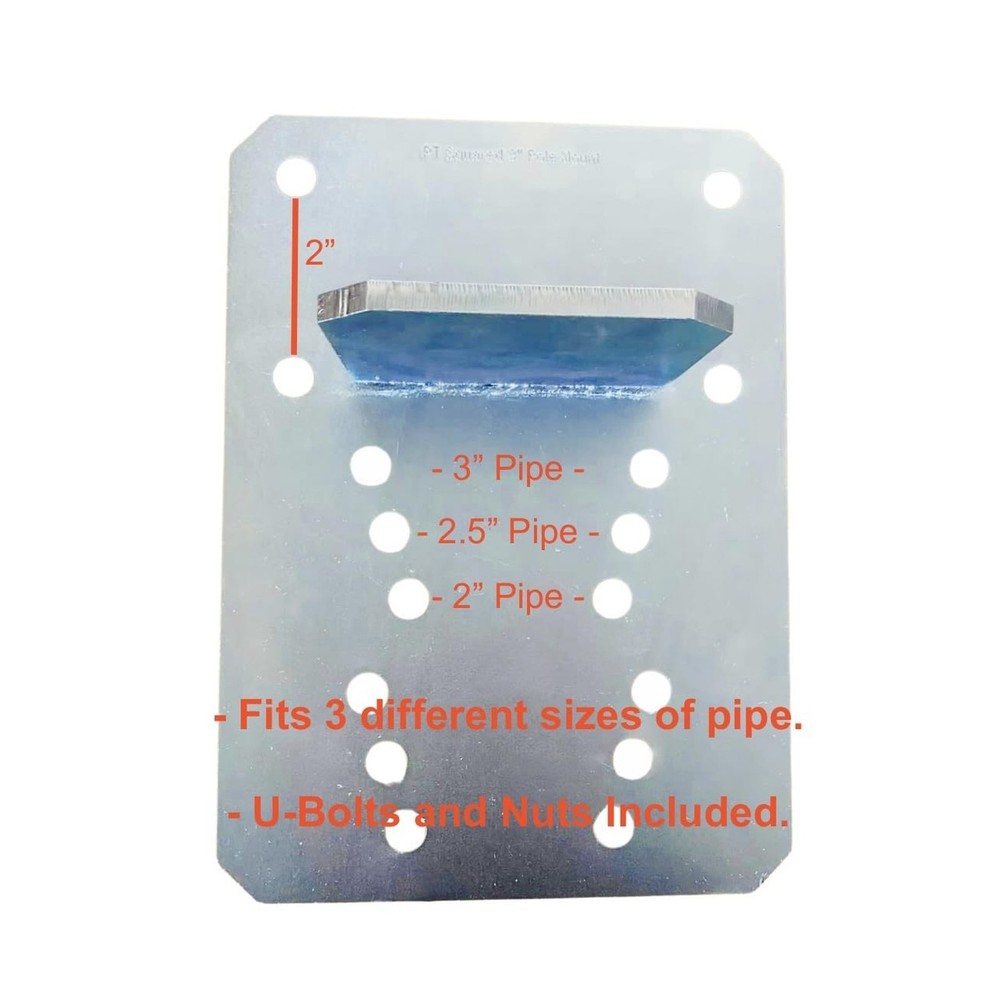Solar Panel Array Top of Pole Ground Mount Bracket 2" - 2.5" - 3" Pipe Univer...
