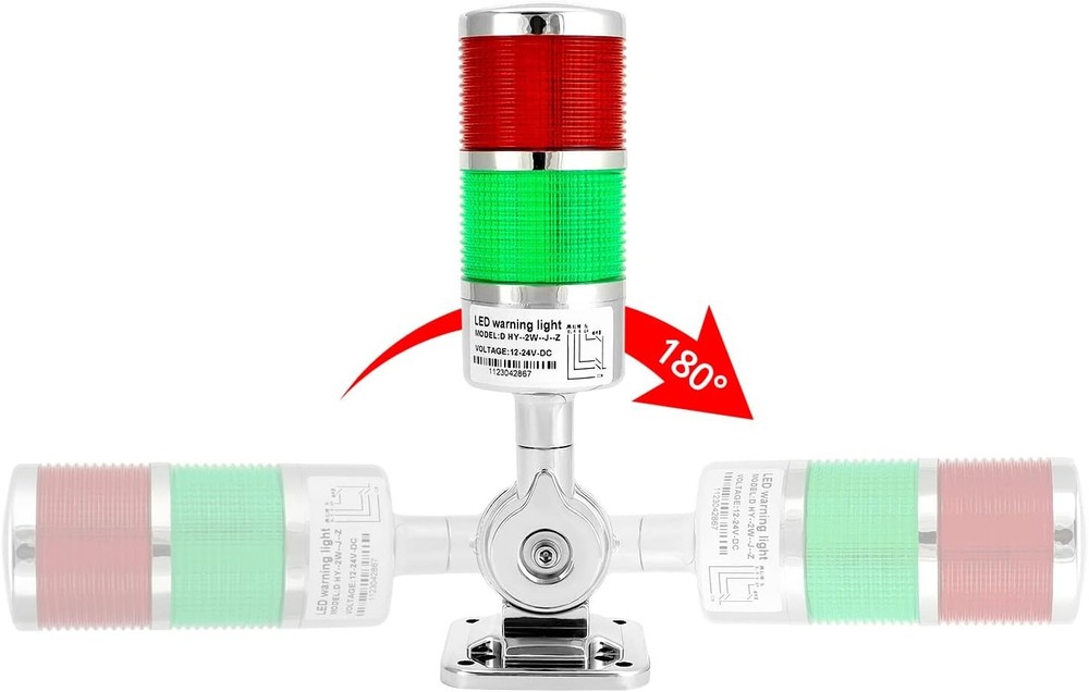 QWORK Industrial Warning Lights, 12-24V LED Stack Tower Lights with Red