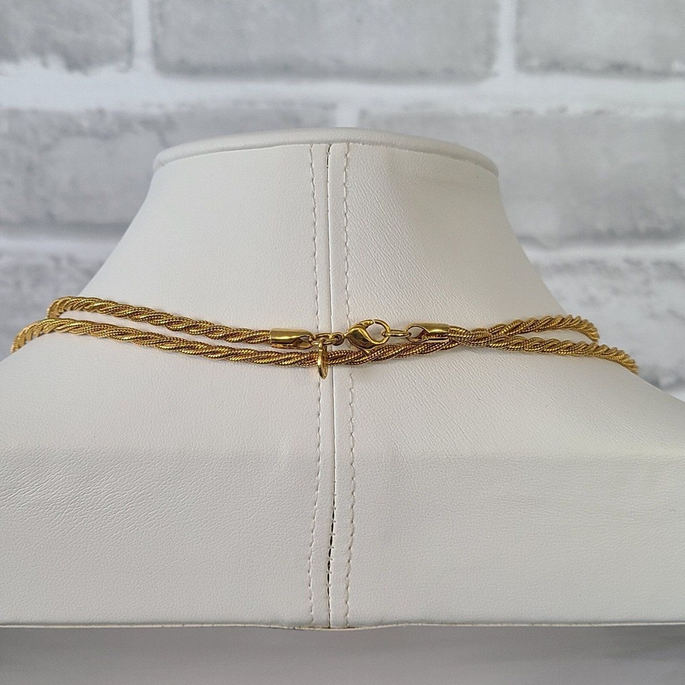 Monet Necklace Gold Tone Rope Wrap Chain Twisted