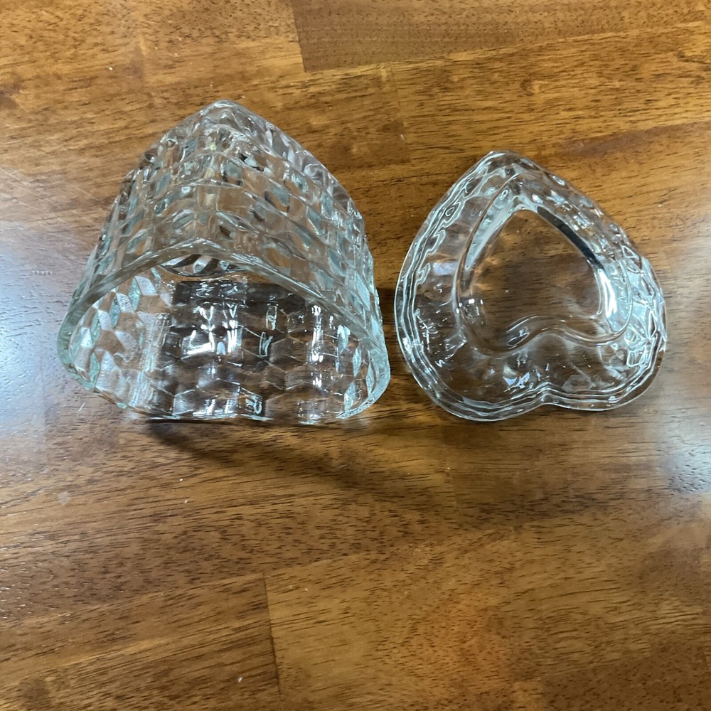 Glass Heart Shaped Candy Dish