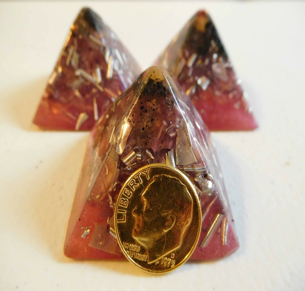 Flamingo Pink Small Pyramids Positive Orgone