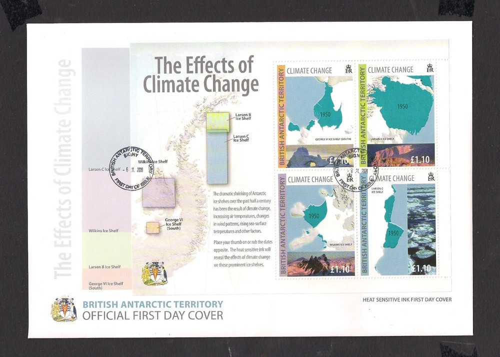 British Antarctic Territory BAT FDC Scott 417 2009 Climate Change
