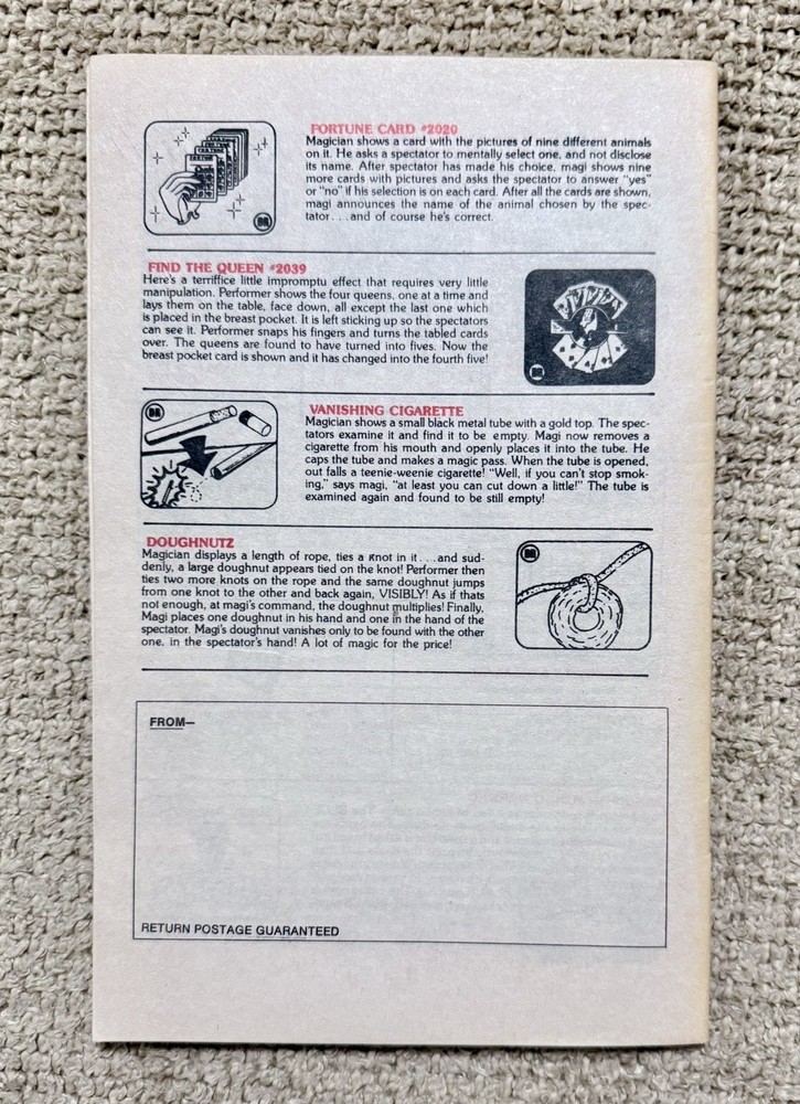 E-Z MAGIC: PROFESSIONAL MAGIC CATALOG #3, (date unclear), Excellent Condition