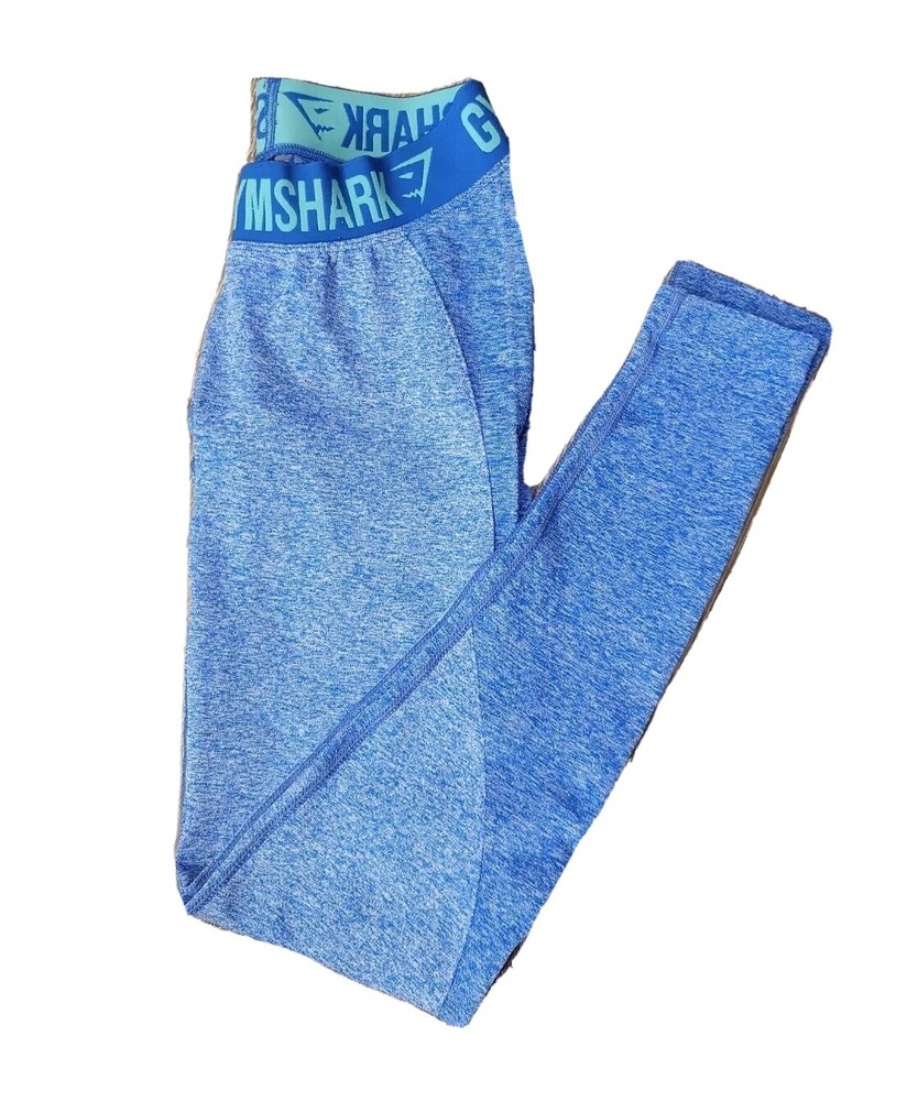 Gymshark Women's S Blue Heather Athletic Pant Stretch Compression Active Legging