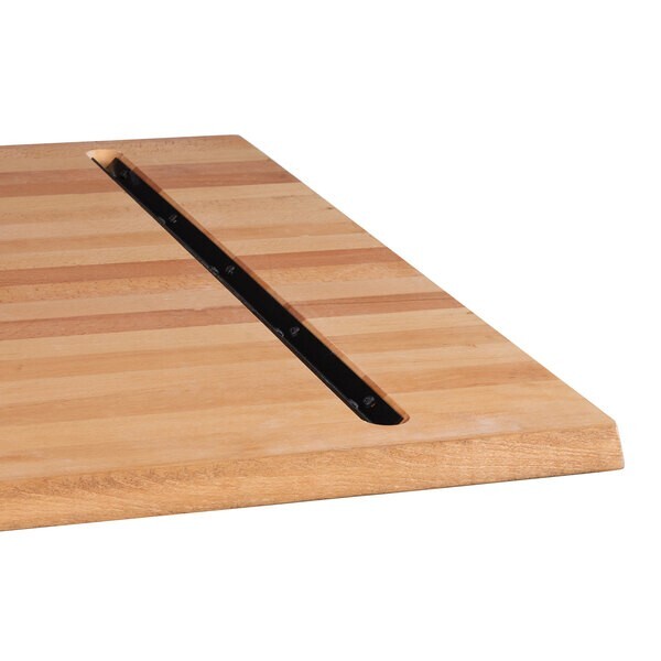 30" x 72" Rectangular Solid Wood Live Edge Restaurant Table Top in White Wood