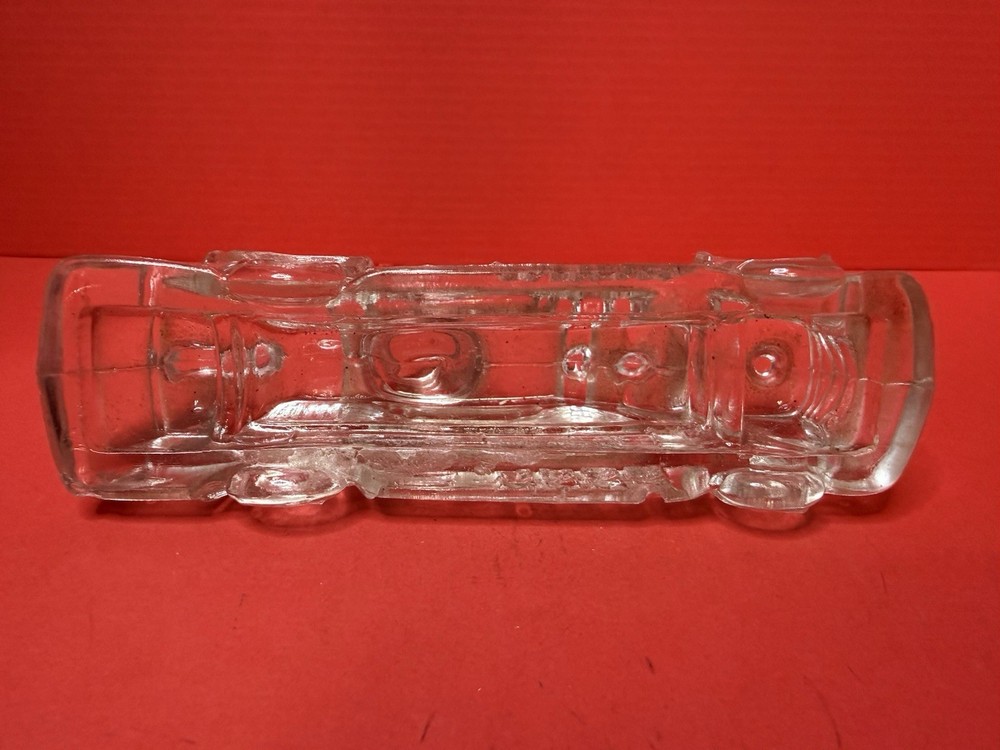 glass candy container fire engine Victory Glass co. 1940's era very sharp