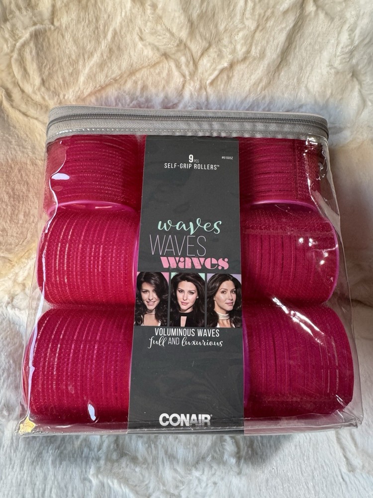 Conair Mega Self-Grip Rollers in Hot Pink, 2.5” 9 Count