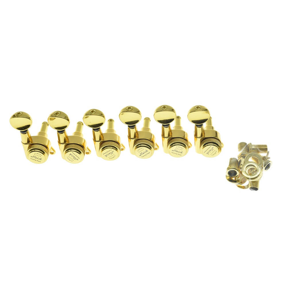 KAISH 6 Inline 18:1 Locking Tuners Locking Tuning Keys Mini Oval Button