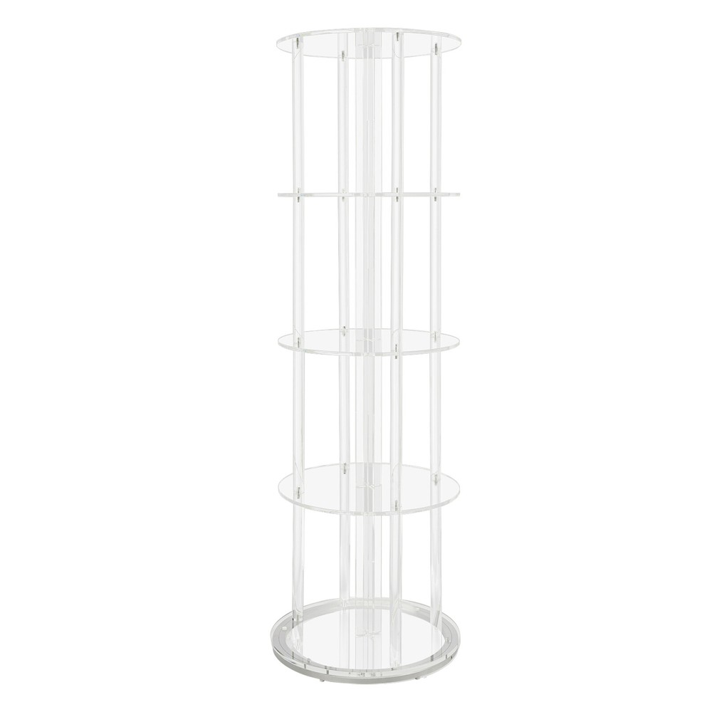 5-Tier Rotatable Acrylic Bookshelf – Stylish & Space-Saving Design