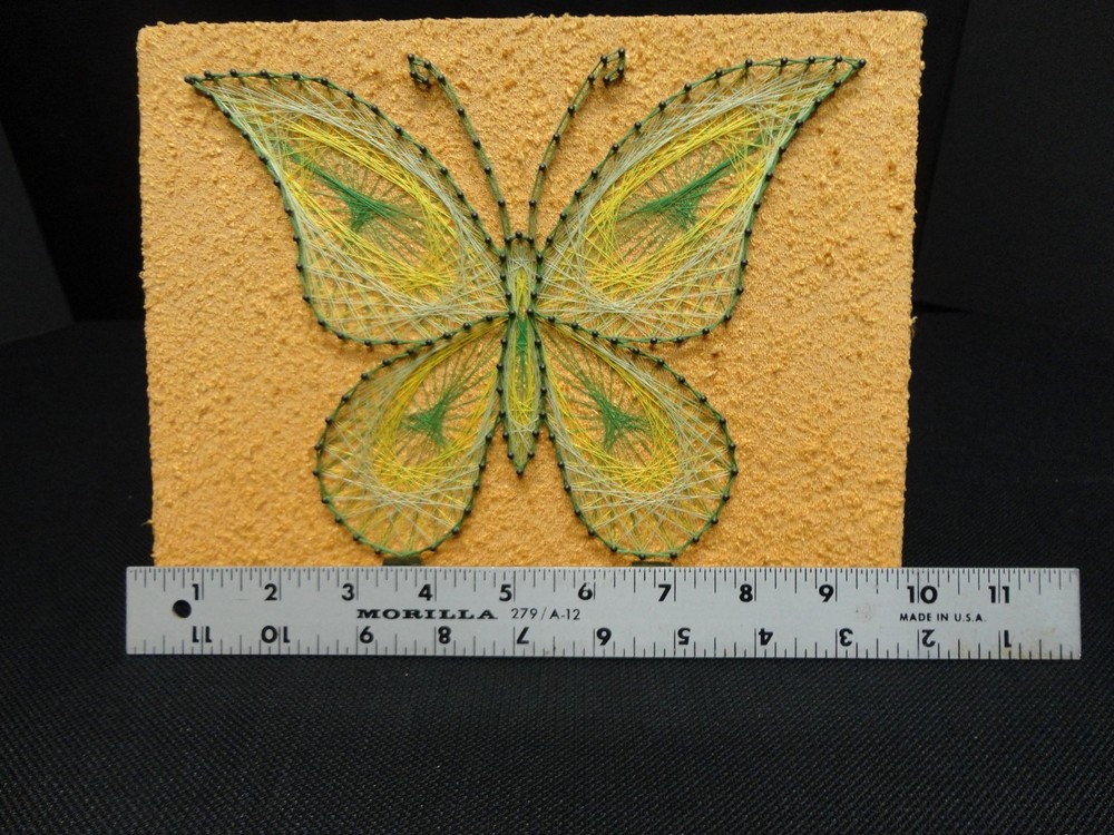 Vintage 7.5" X 10" Butterfly String Art