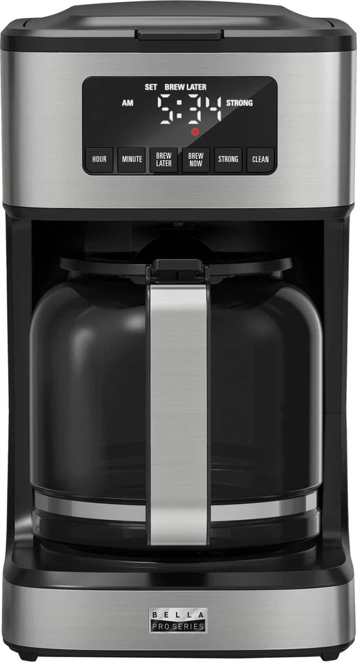 bella PRO - 12-Cup Programmable Coffee Maker - Stainless Steel