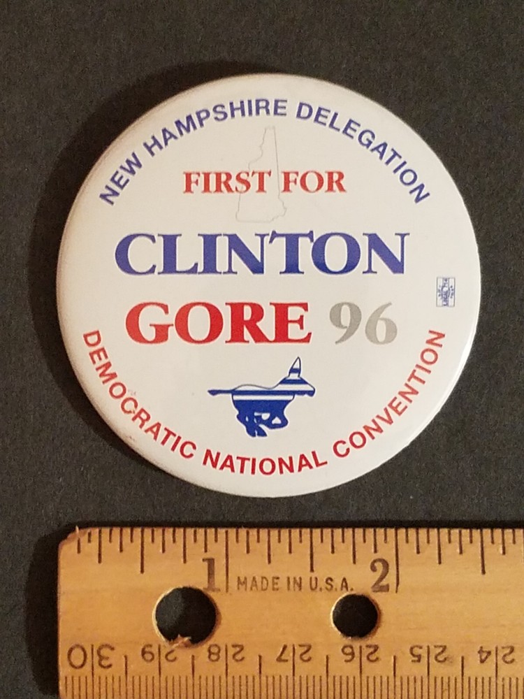 New Hampshire Delegation Clinton Gore 96 Pinback Button