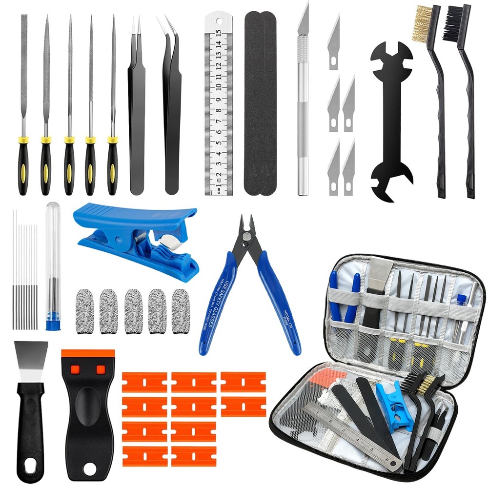 50pcs 3D Printer Tool Kit & Accessories – Nozzle Cleaning Tools, Scrapers, Fi...