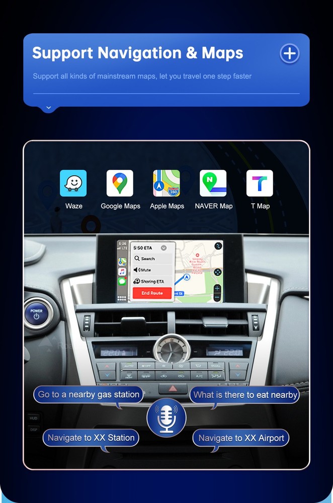 Wireless CarPlay Android Auto High Configuration Module For Lexus RX 2016-2019
