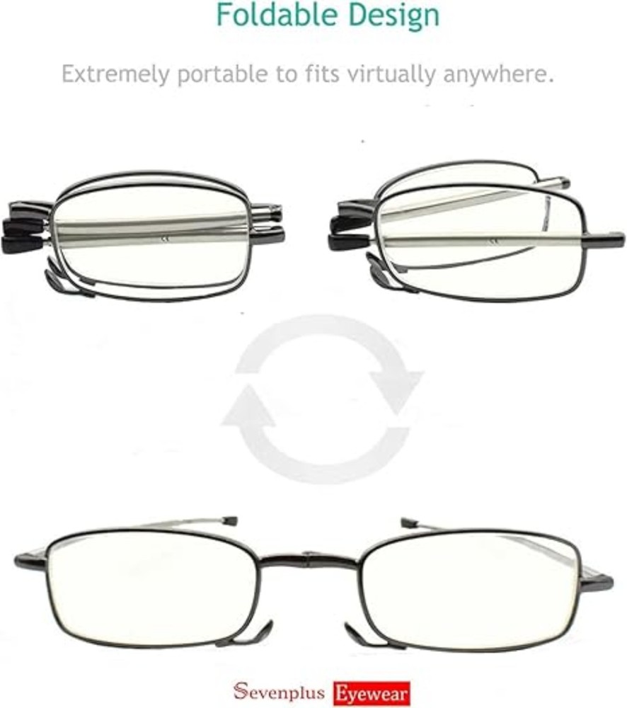 Sevenplus 2 Pack Foldable Reading Glasses Blue Light Blocking +2.00/+2.50/+2.75