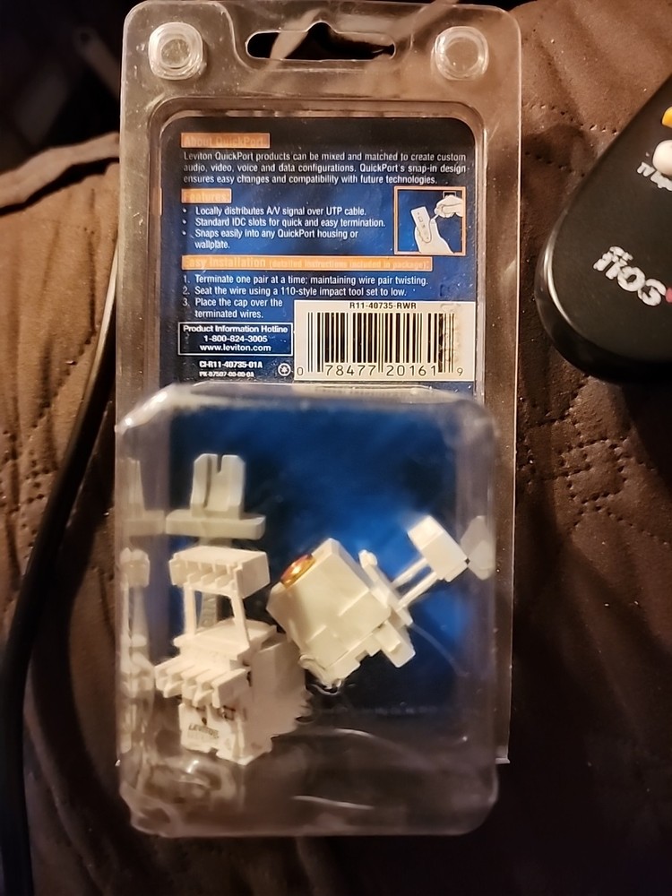 Leviton Multiuse RCA 110 Jacks Red And White Quick port