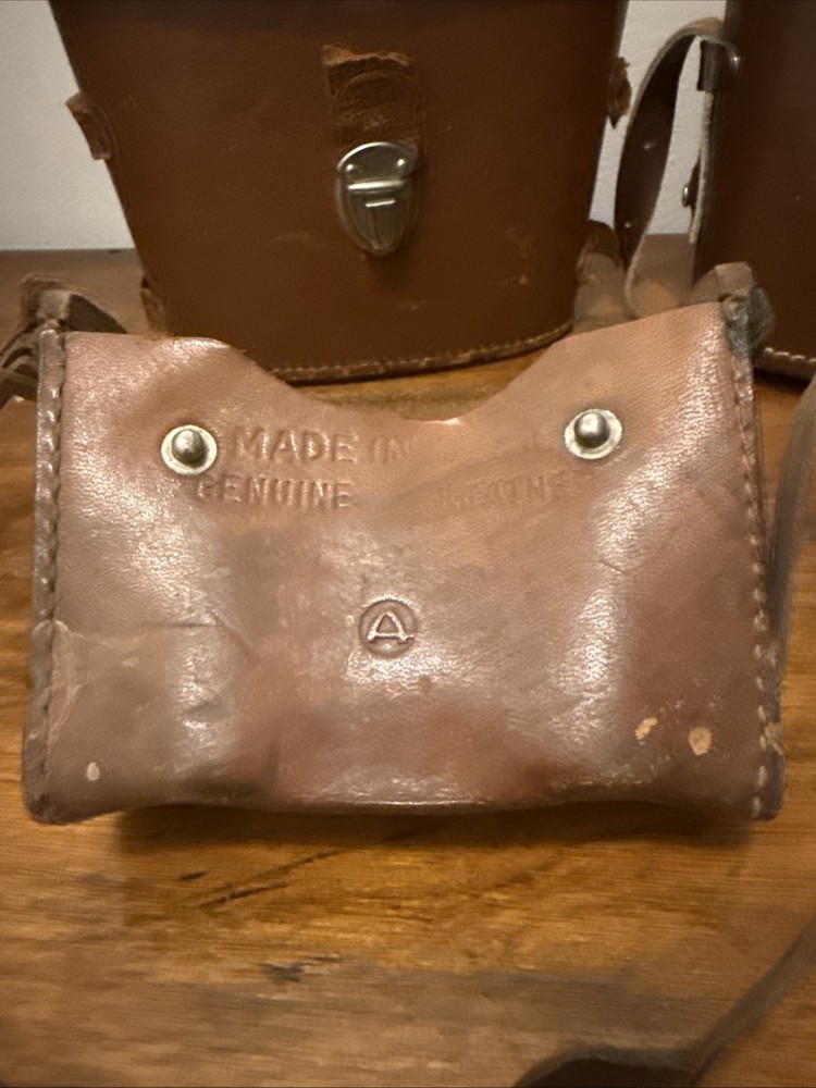 3 Vintage Antique Leather Binocular CASE ONLY