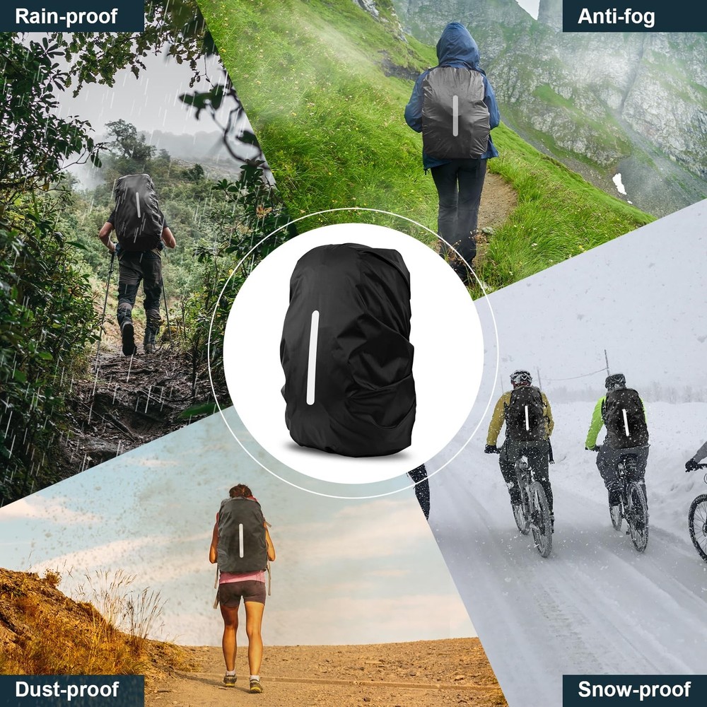 LAMA 2pcs Waterproof Rain Cover for Backpack, Reflective Rainproof Protector ...