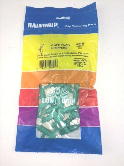 *NEW* RAINDRIP 2 GPH FLAG DRIPPERS, 25 per BAG