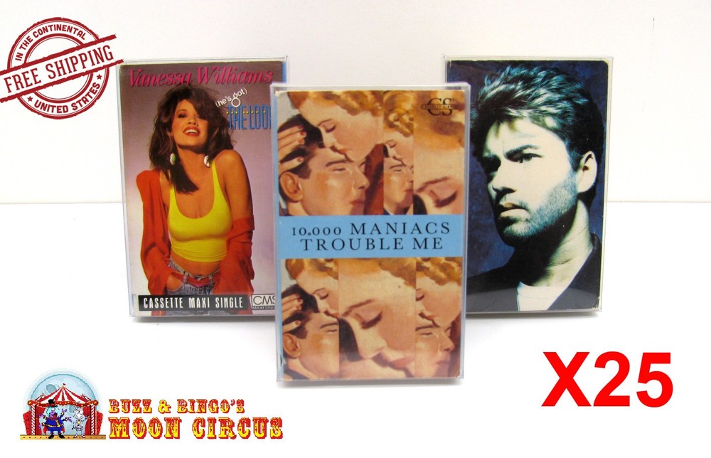 25x CASSETTE CASSINGLE (SIZE D) - CLEAR PLASTIC PROTECTIVE BOX/SLEEVE (READ!)