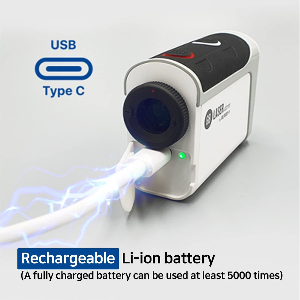 GOLFBUDDY Atom Golf Laser Rangefinder, Sleeker Compact Design, White